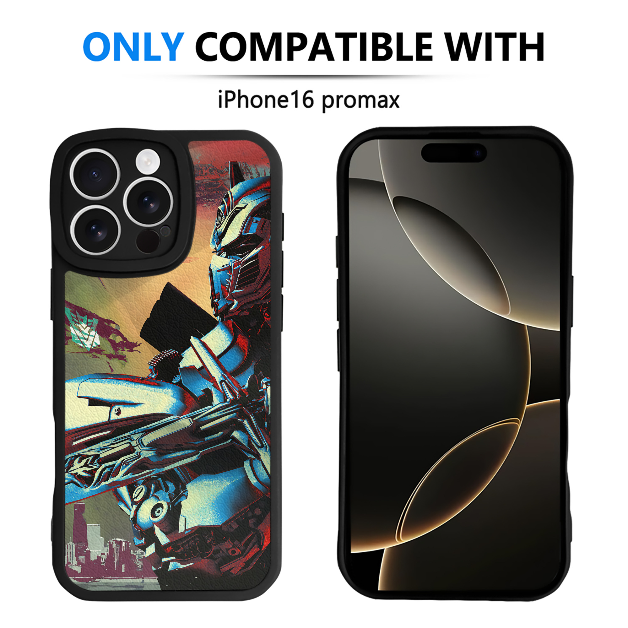（画像用） Transformers トランスフォーマー 【iPhone 16シリーズ対応】シリコンスマホケース（レザー調） 材質：シリコン